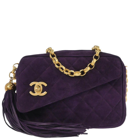 Chanel Purple Suede Camera Bag Mini