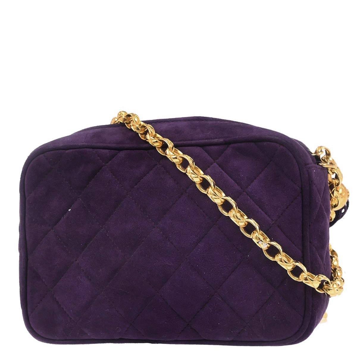 Chanel Purple Suede Camera Bag Mini