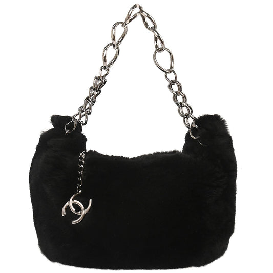 Chanel Black Lapin Fur Handbag