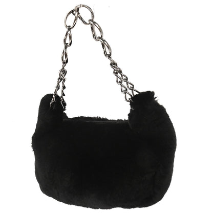 Chanel Black Lapin Fur Handbag