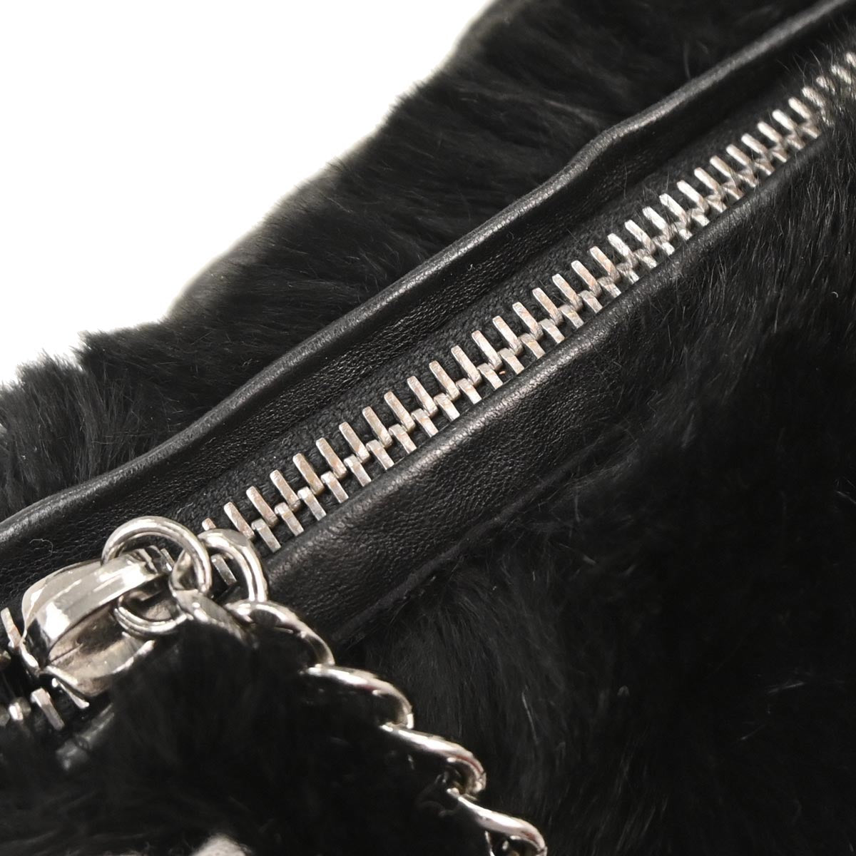 Chanel Black Lapin Fur Handbag