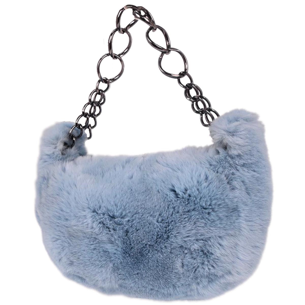 Chanel Blue Lapin Fur Handbag