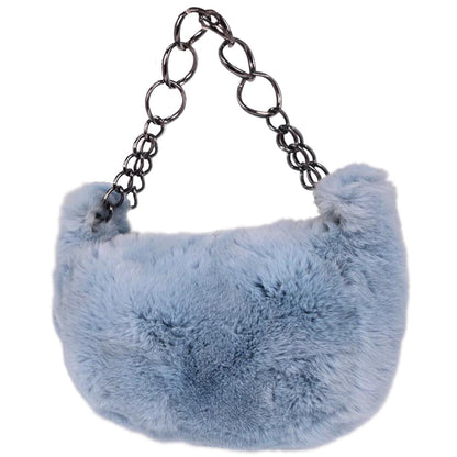 Chanel Blue Lapin Fur Handbag