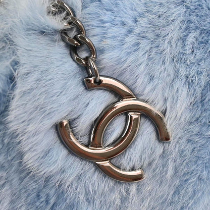 Chanel Blue Lapin Fur Handbag