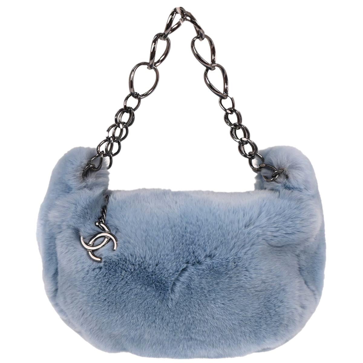 Chanel Blue Lapin Fur Handbag