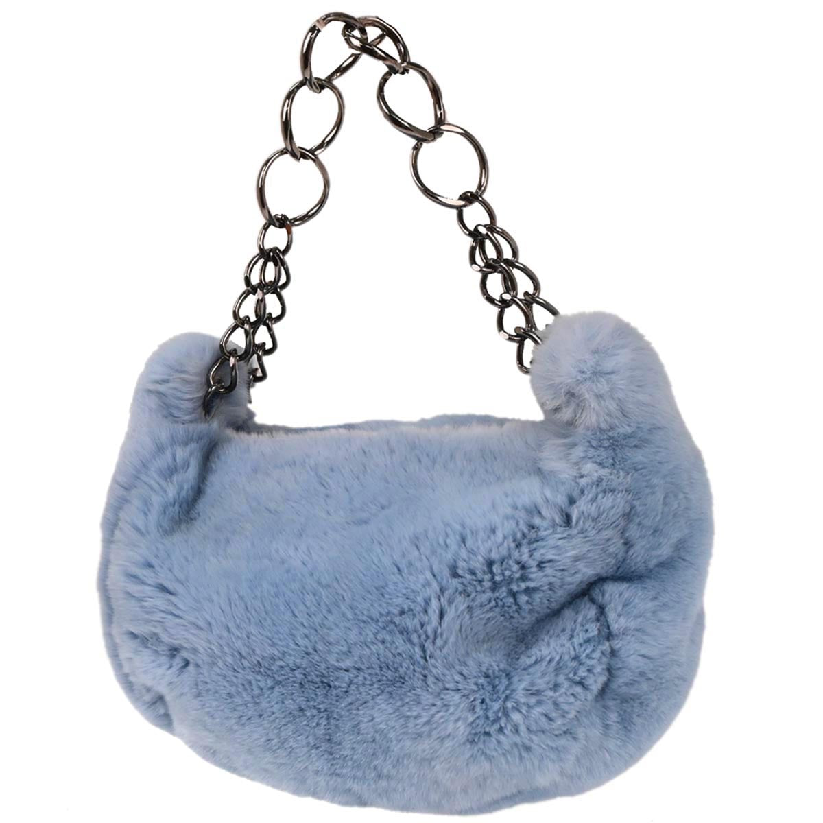 Chanel Blue Lapin Fur Handbag