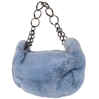 Chanel Blue Lapin Fur Handbag