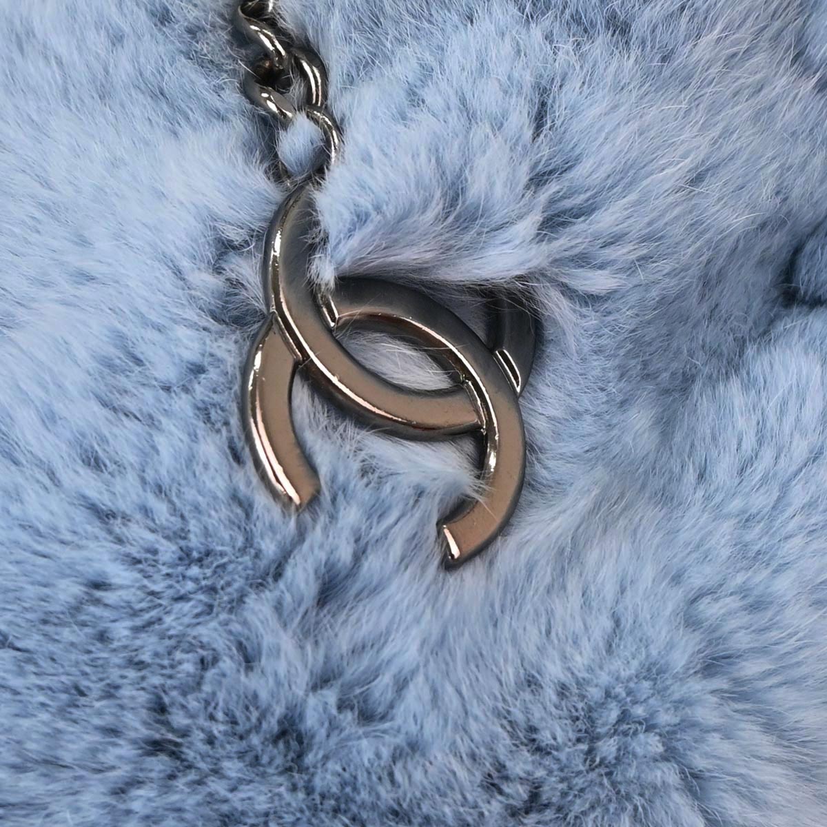 Chanel Blue Lapin Fur Handbag