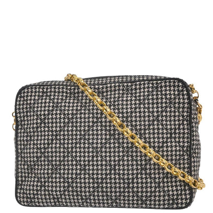 Chanel Black Tweed Houndstooth Camera Bag Small