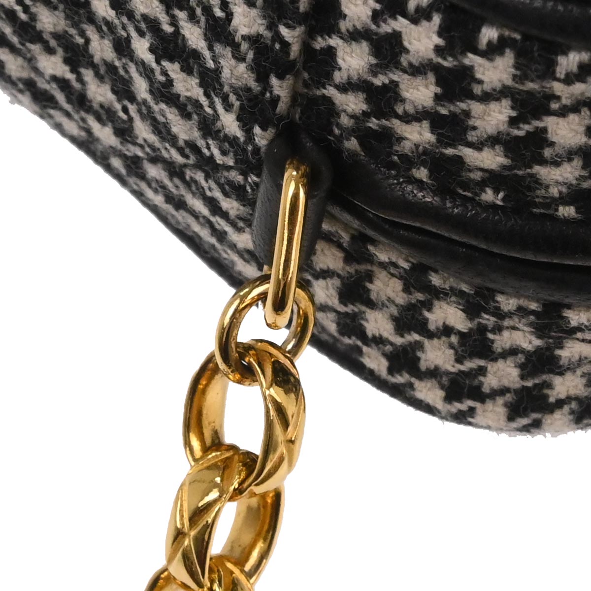 Chanel Black Tweed Houndstooth Camera Bag Small