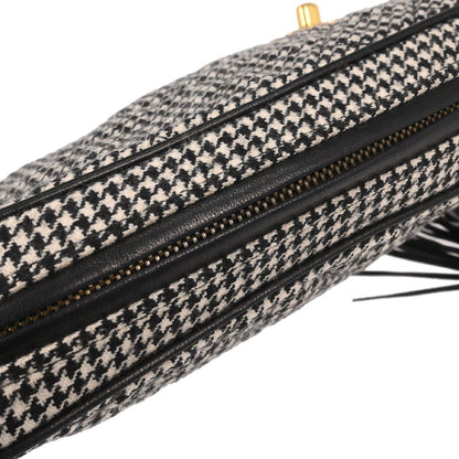 Chanel Black Tweed Houndstooth Camera Bag Small