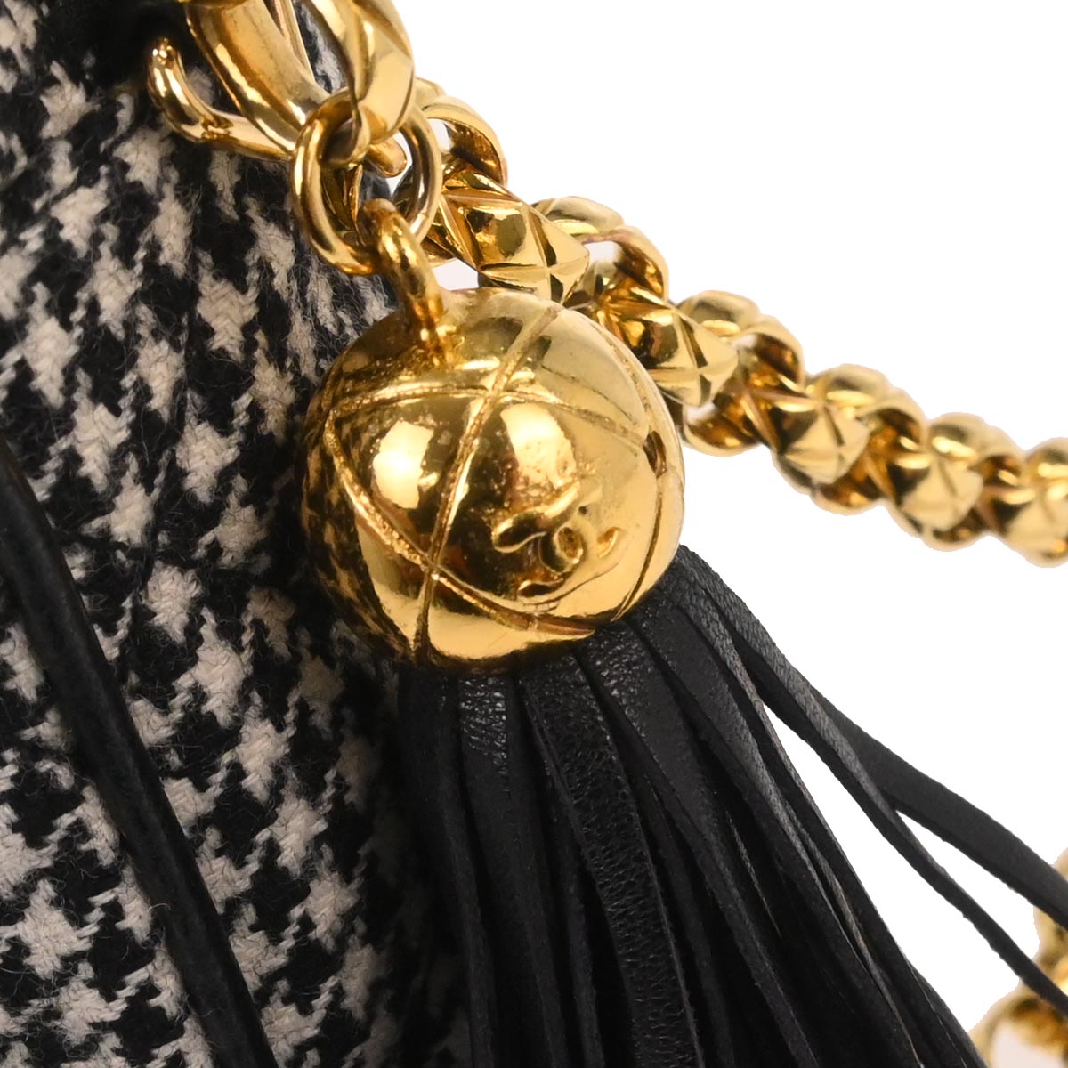 Chanel Black Tweed Houndstooth Camera Bag Small