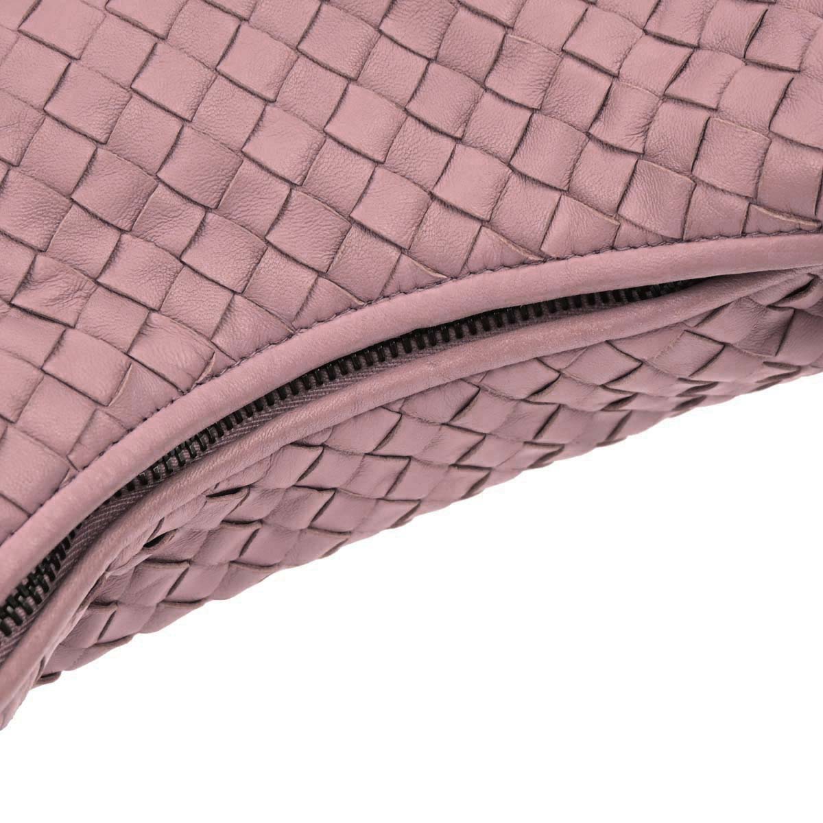 Bottega Veneta Pink Lambskin Intrecciato Hobo Handbag