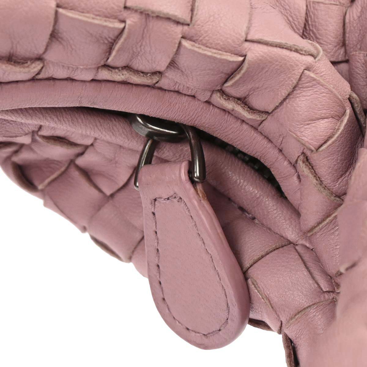 Bottega Veneta Pink Lambskin Intrecciato Hobo Handbag