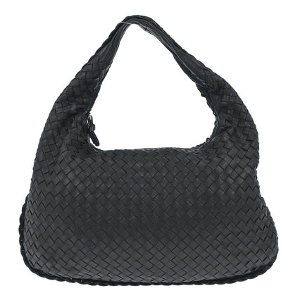 Bottega Veneta Black Lambskin Intrecciato Hobo Handbag