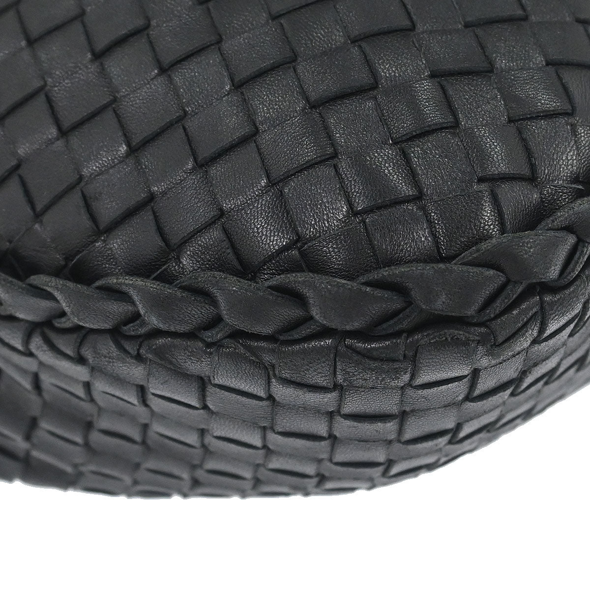 Bottega Veneta Black Lambskin Intrecciato Hobo Handbag