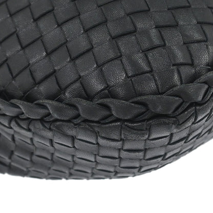 Bottega Veneta Black Lambskin Intrecciato Hobo Handbag
