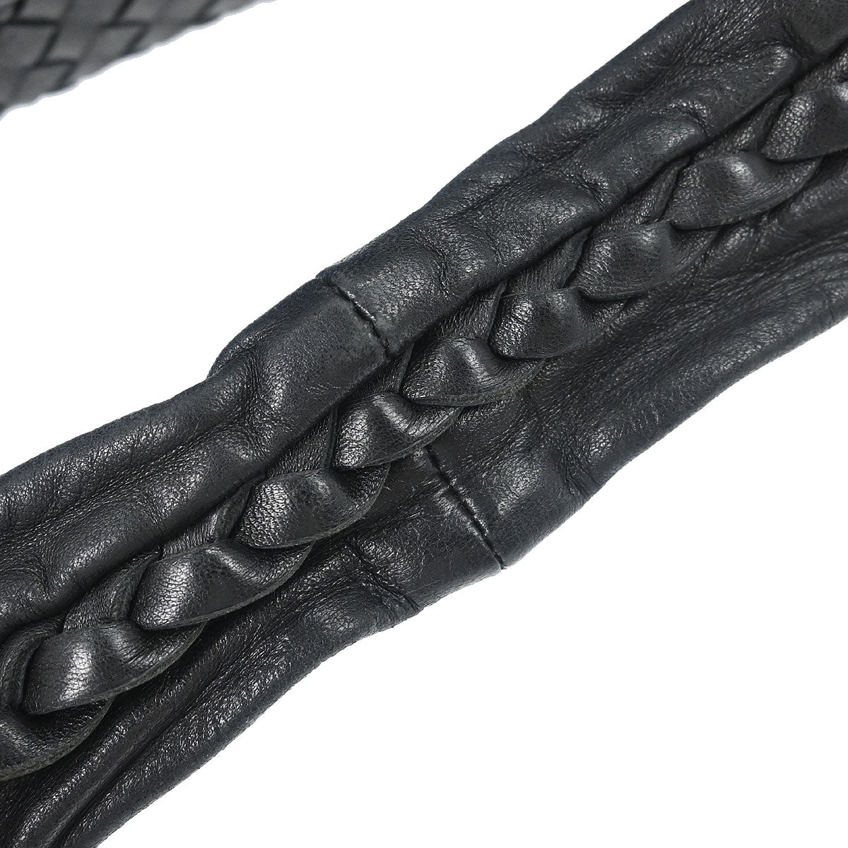 Bottega Veneta Black Lambskin Intrecciato Hobo Handbag