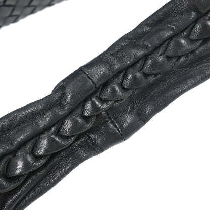 Bottega Veneta Black Lambskin Intrecciato Hobo Handbag