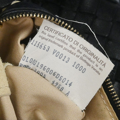 Bottega Veneta Black Lambskin Intrecciato Hobo Handbag