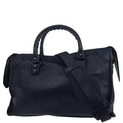 Balenciaga Navy Goatskin City Small 2way Shoulder Handbag