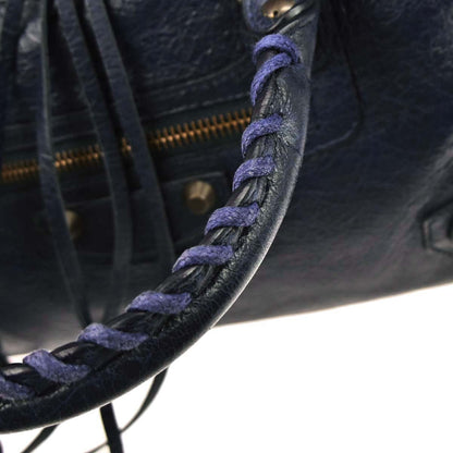 Balenciaga Navy Goatskin City Small 2way Shoulder Handbag