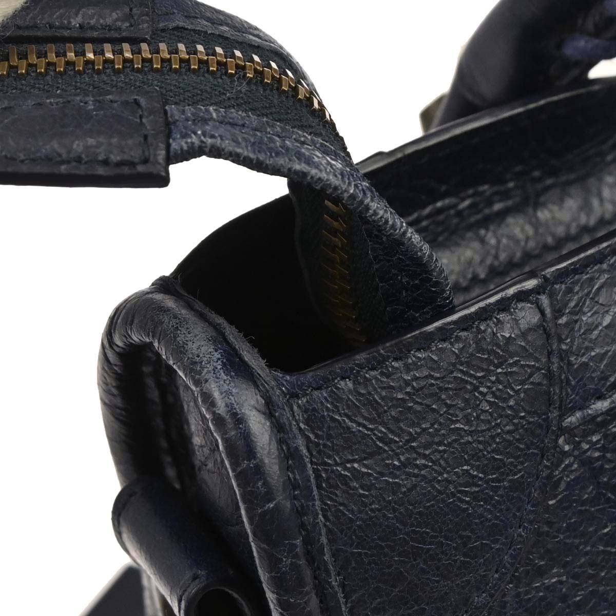 Balenciaga Navy Goatskin City Small 2way Shoulder Handbag