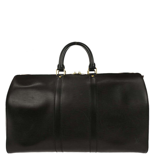 Louis Vuitton Black Epi Keepall 45 Travel Duffle Bag M42972