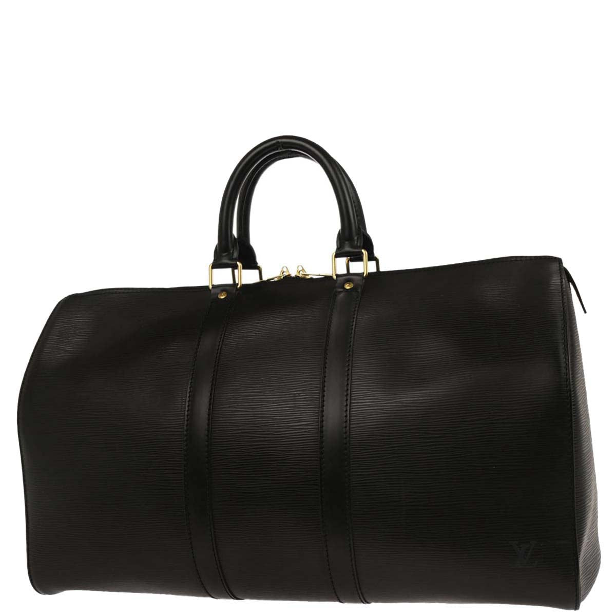 Louis Vuitton Black Epi Keepall 45 Travel Duffle Bag M42972