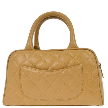 Chanel Beige Caviar Skin Bowling Bag 27