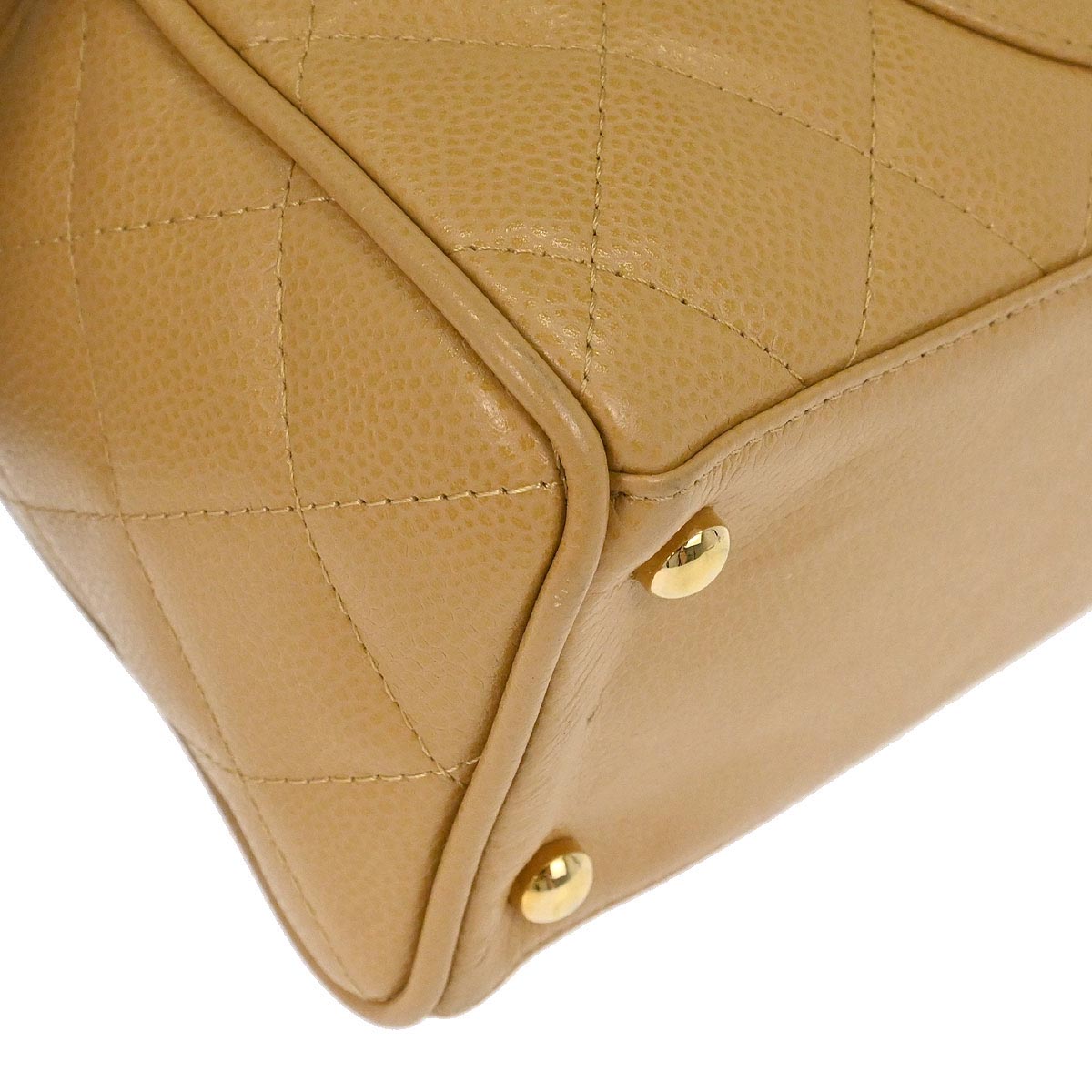 Chanel Beige Caviar Skin Bowling Bag 27