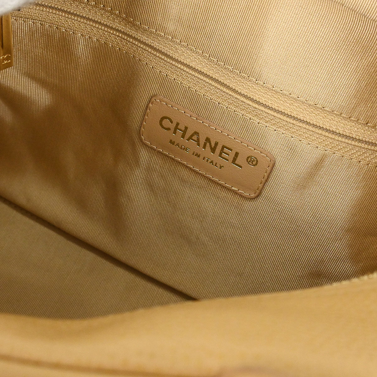 Chanel Beige Caviar Skin Bowling Bag 27