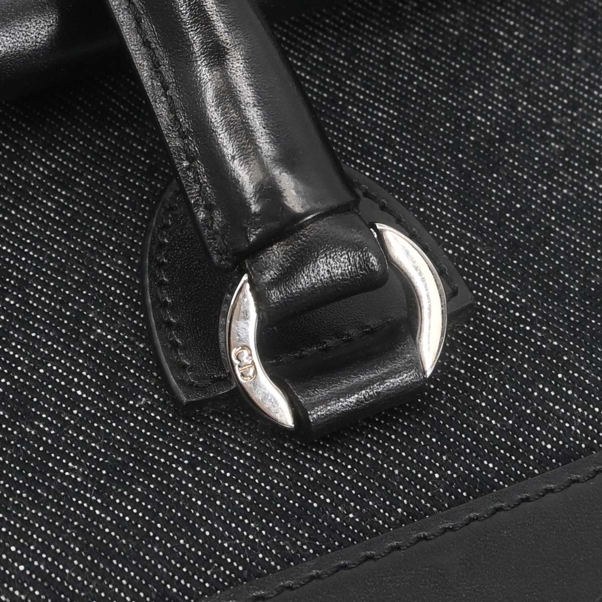 Christian Dior Black Denim Tote Handbag