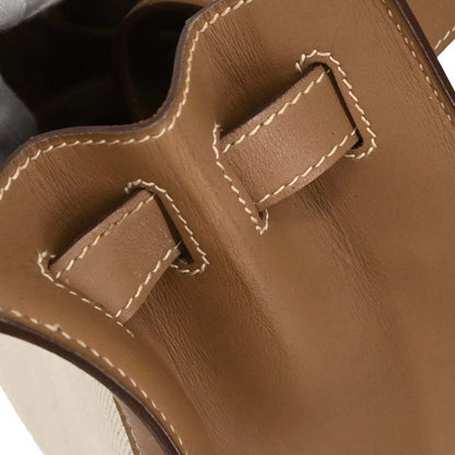 Hermes Beige Natural Toile H Vache Kelly 28 Sellier 2way Shoulder Handbag