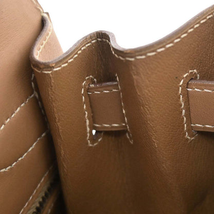 Hermes Beige Natural Toile H Vache Kelly 28 Sellier 2way Shoulder Handbag