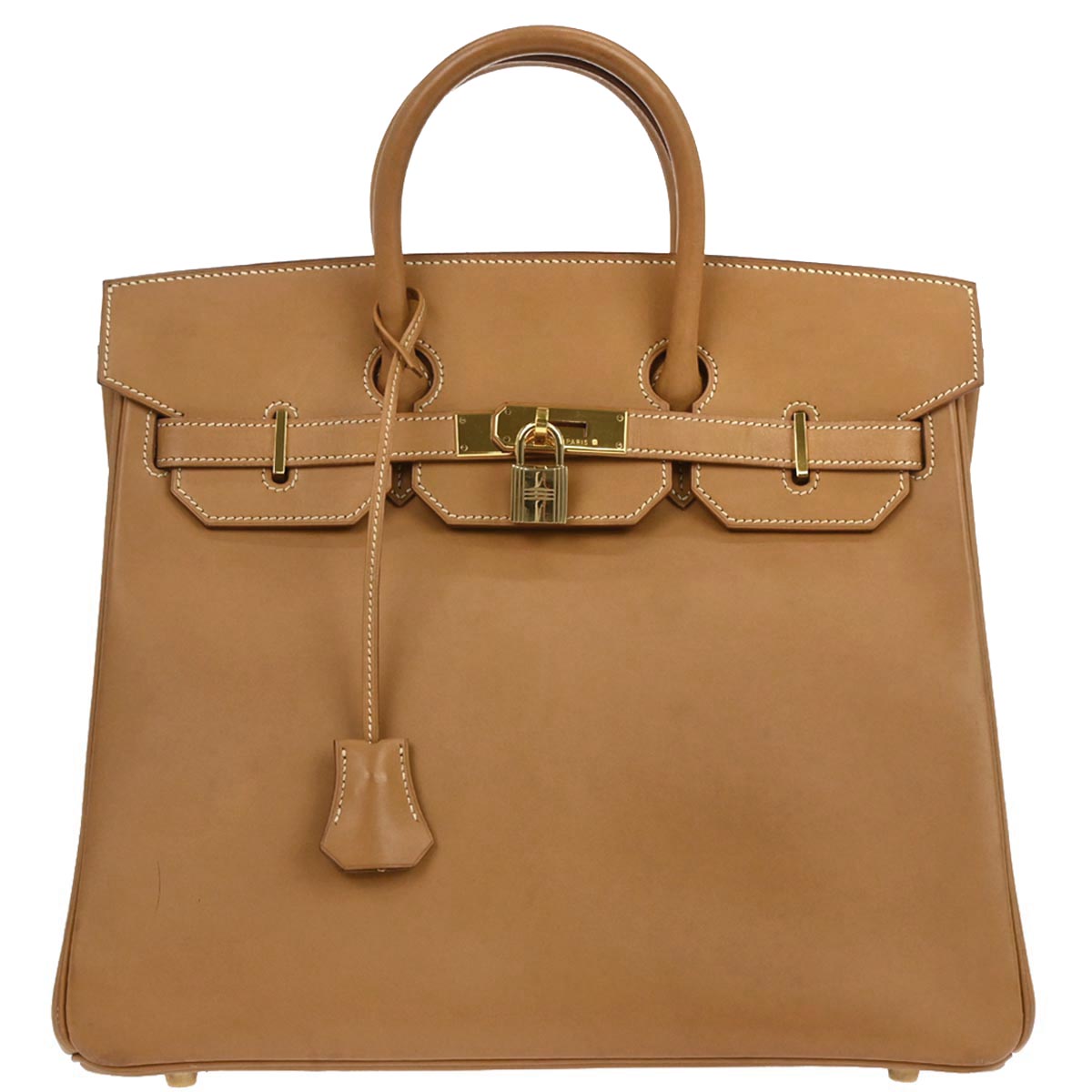 Hermes Natural Vache Haut a Courroies 32 Handbag