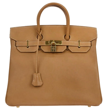 Hermes Natural Vache Haut a Courroies 32 Handbag