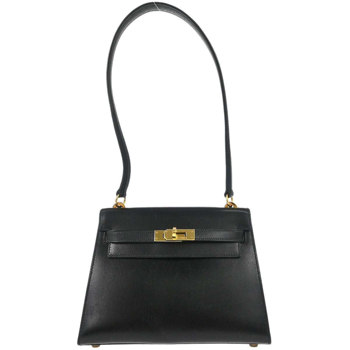 Hermes Black Box Calf Mini Kelly 20 Sellier Shoulder Bag