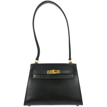 Hermes Black Box Calf Mini Kelly 20 Sellier Shoulder Bag