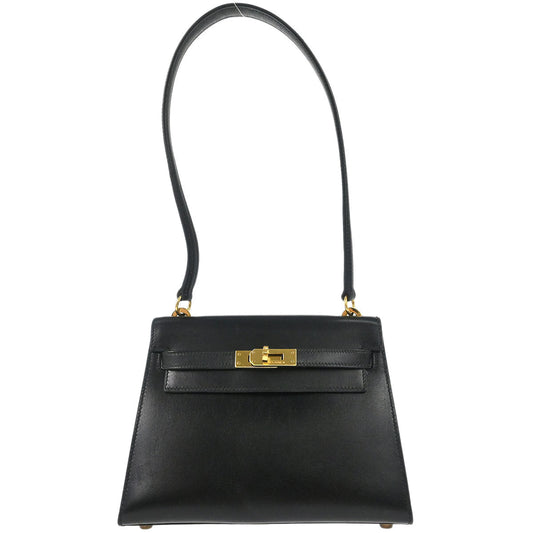 Hermes Black Box Calf Mini Kelly 20 Sellier Shoulder Bag