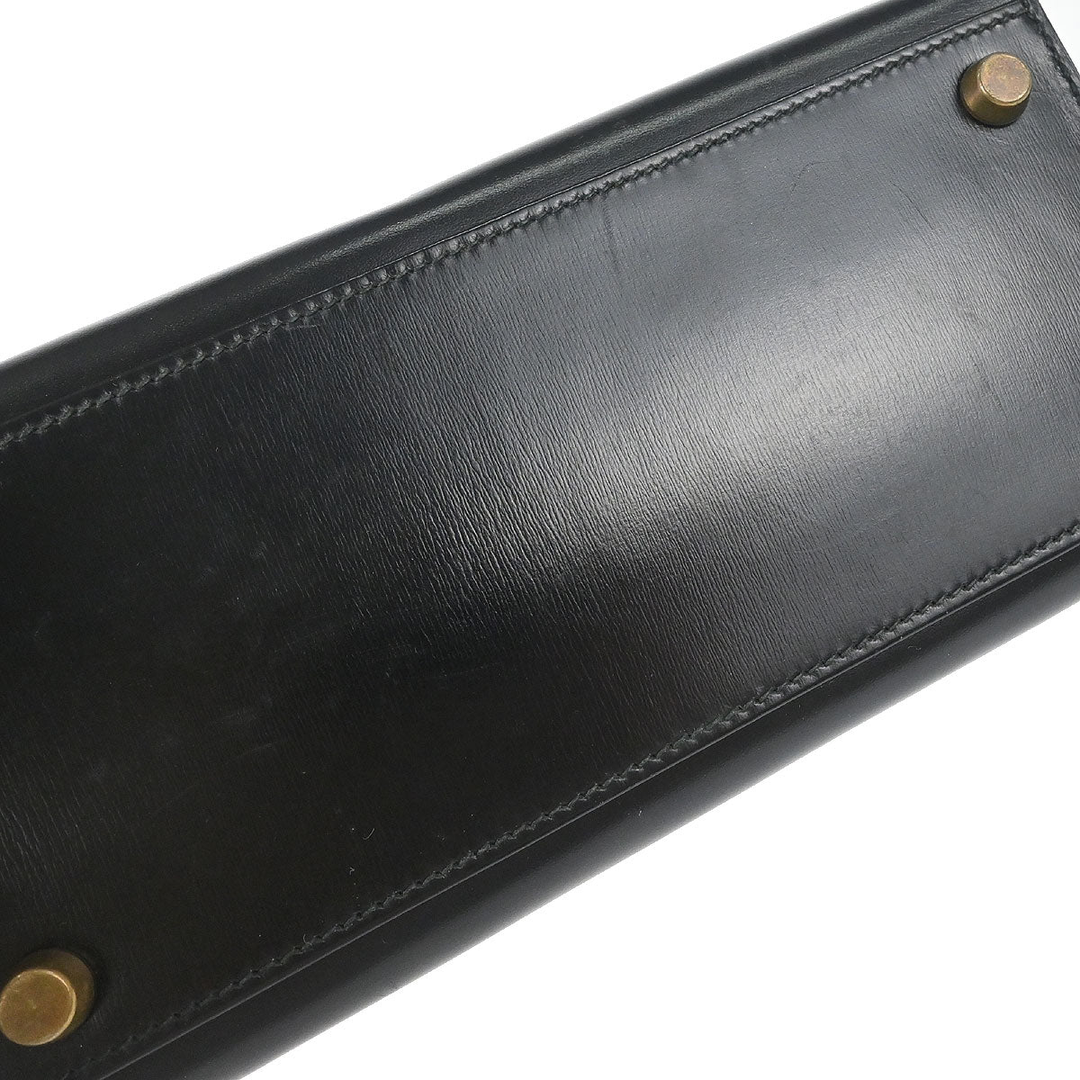 Hermes Black Box Calf Mini Kelly 20 Sellier Shoulder Bag