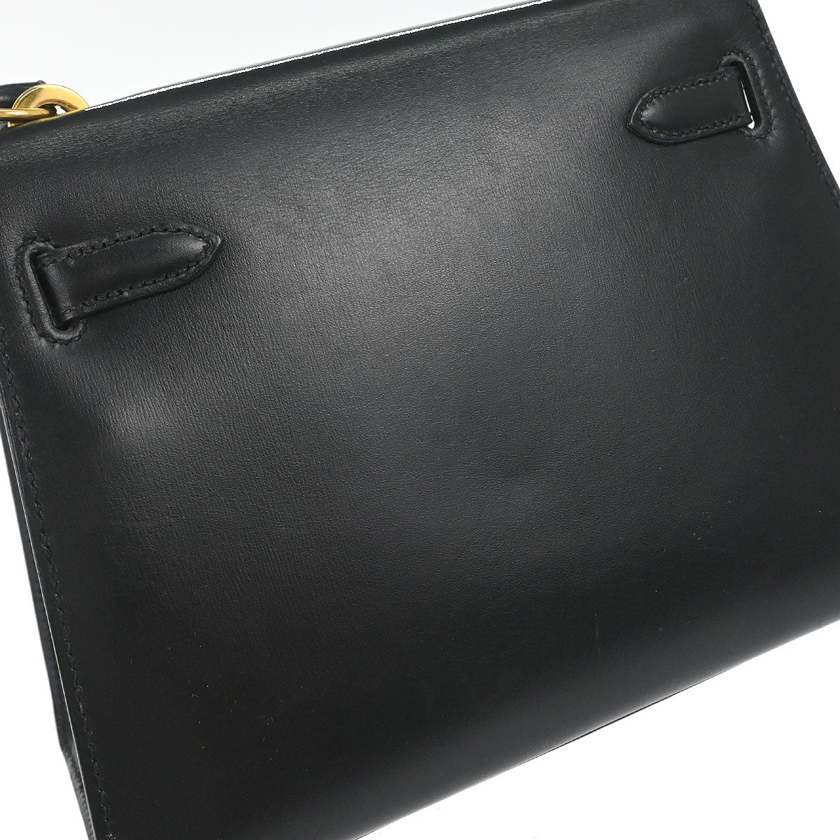 Hermes Black Box Calf Mini Kelly 20 Sellier Shoulder Bag
