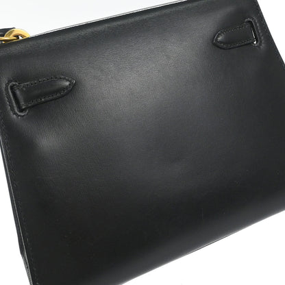 Hermes Black Box Calf Mini Kelly 20 Sellier Shoulder Bag