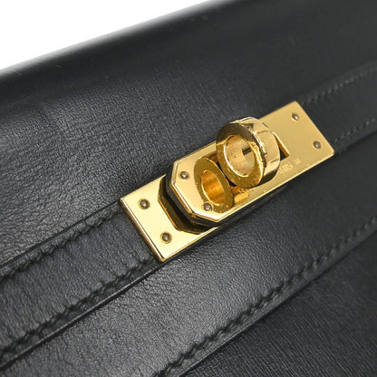 Hermes Black Box Calf Mini Kelly 20 Sellier Shoulder Bag