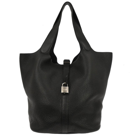 Hermes Black Taurillon Clemence Picotin Lock TGM Handbag