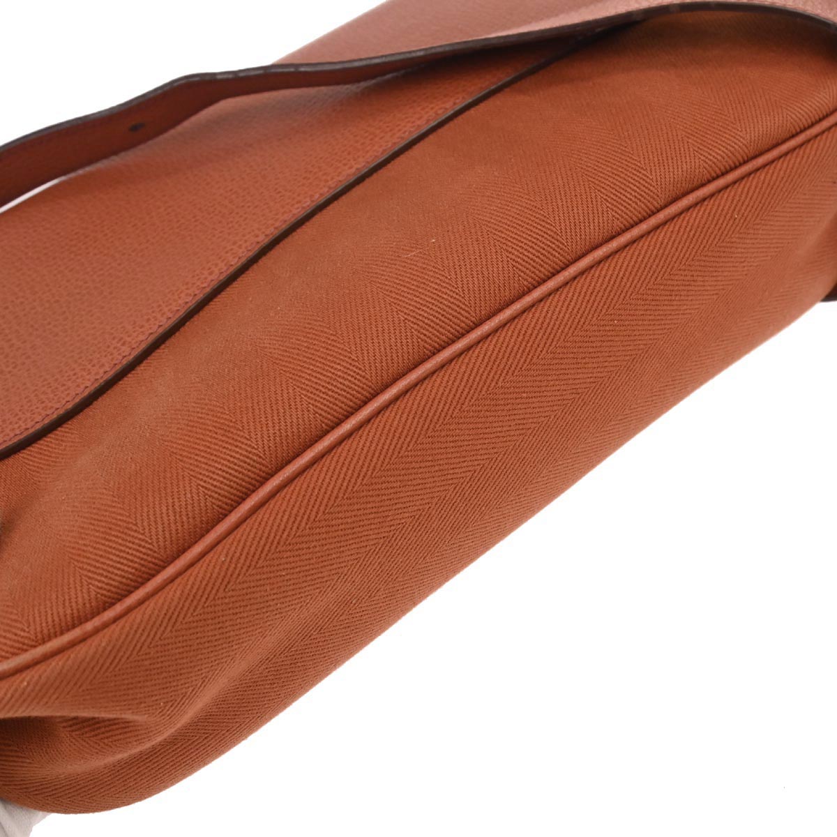 Hermes Orange Toile Vache Liegee Sac Colorado MM Shoulder Bag