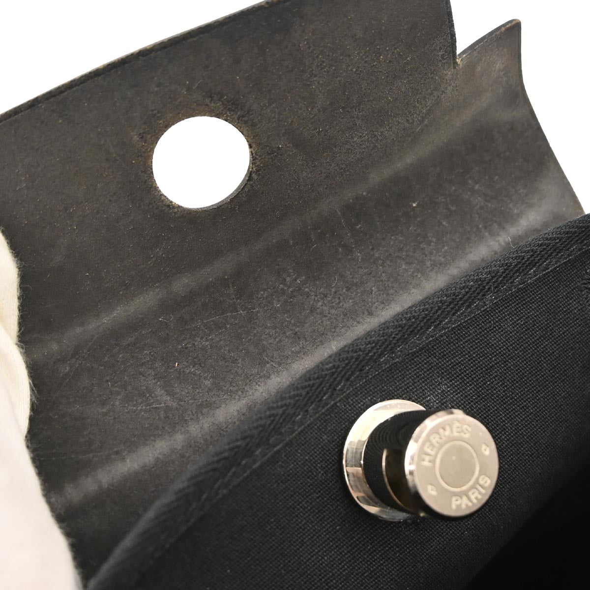 Hermes Black Natural Toile Officier GM Herbag TPM 2 in 1 Shoulder Bag