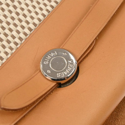 Hermes Black Natural Toile Officier GM Herbag TPM 2 in 1 Shoulder Bag