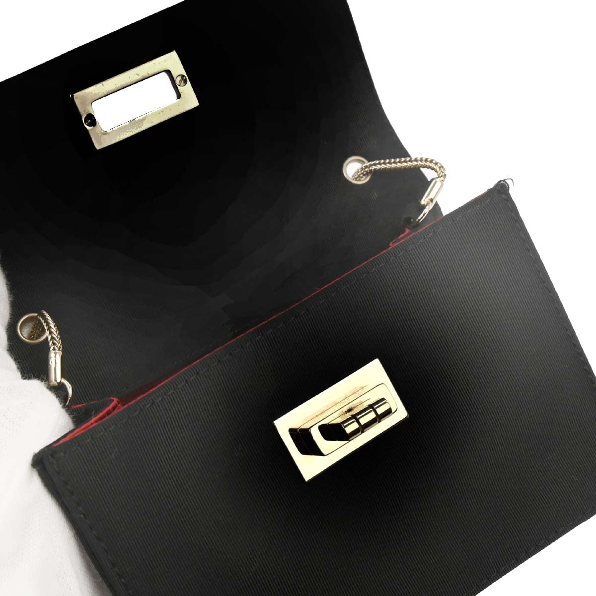 Chanel 2008-2009 Black Satin Mademoiselle Lock Handbag