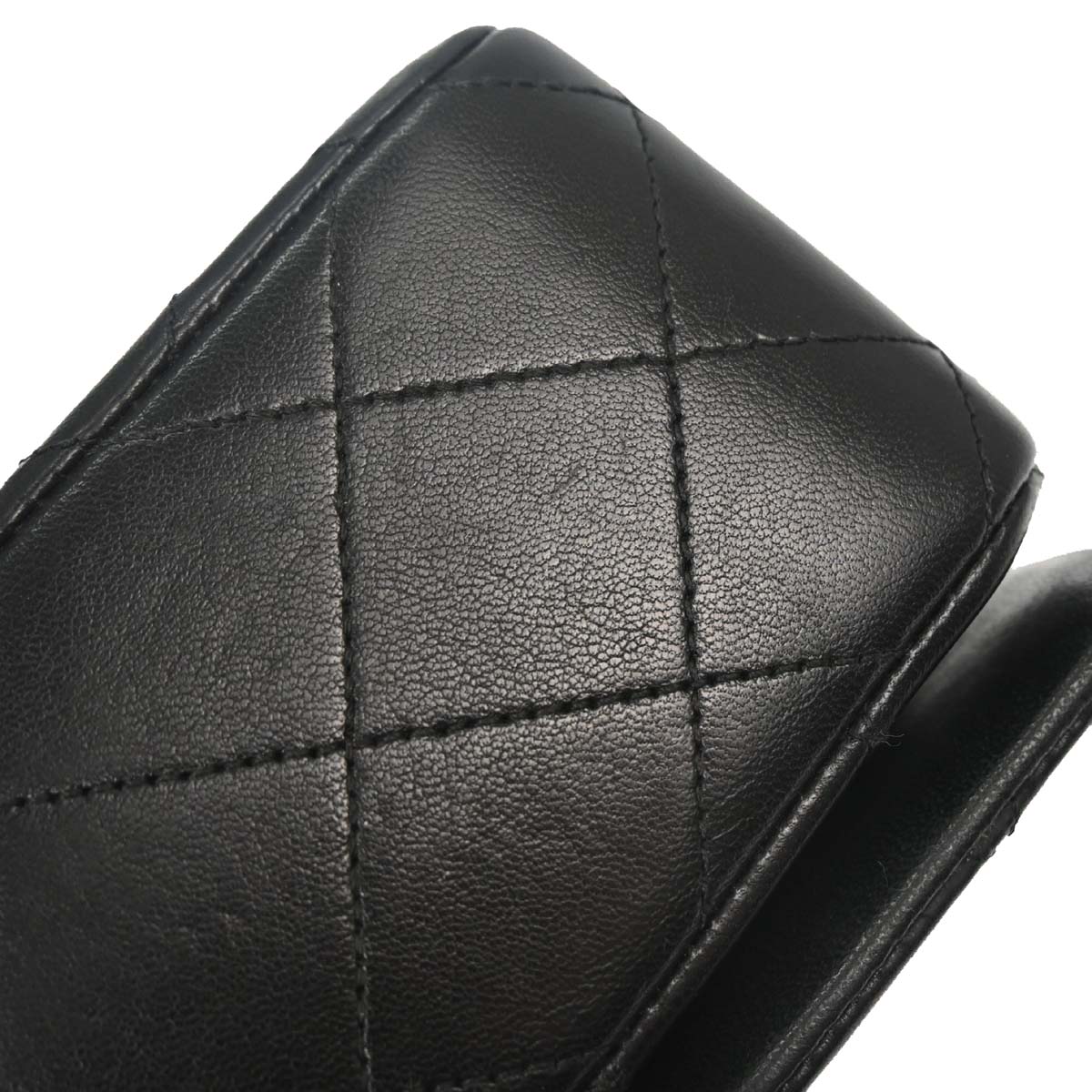 Chanel Black Lambskin Turnlock Mini Full Flap Shoulder Bag